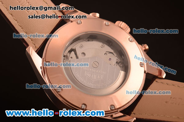 Tag Heuer Mikrograph Asia Automatic Rose Gold Case with Brown/White Dial - Click Image to Close